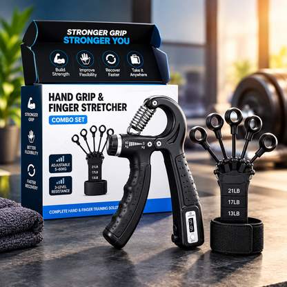 Hand Grip Strengthener 5–60 kg With finger Strengthener (Combo Set)