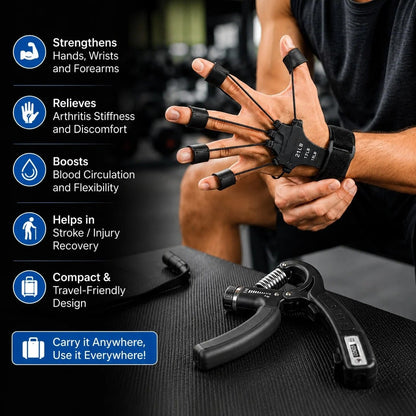 Hand Grip Strengthener 5–60 kg With finger Strengthener (Combo Set)