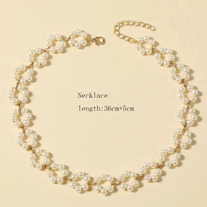 Ins Pearl Flowers Necklace Women's Clavicle Chain Jewelry Accessories