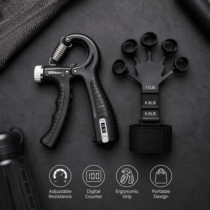 Hand Grip Strengthener 5–60 kg With finger Strengthener (Combo Set)